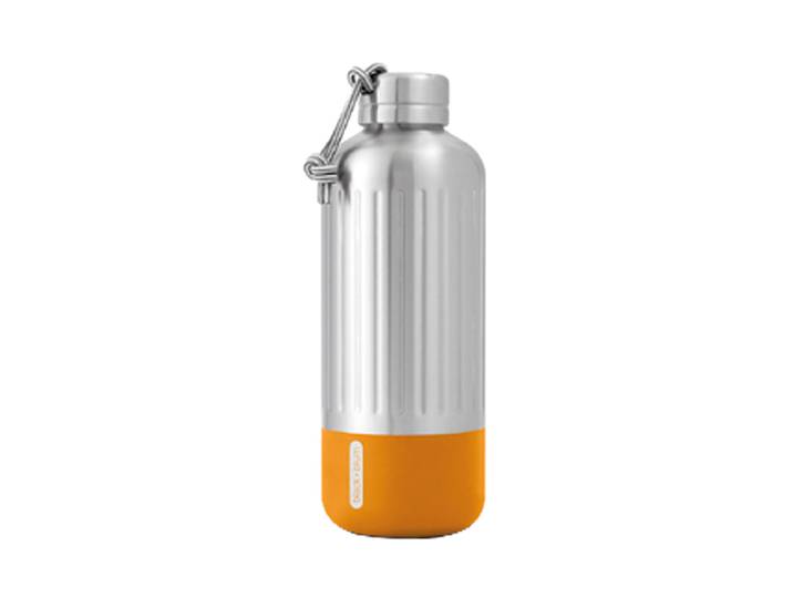 Premium Trinkflasche „Explorer aus Edelstahl, 850 ml Orange black+blum