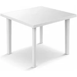 Mojawo, Gartentisch + Balkontisch, Gartentisch Fiocco Weiss 80x75x72cm (75 x 80 x 72 cm)