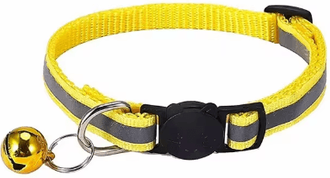Inspire Picks Safe Glow Reflective Breakaway Cat Collar With Bell yellow width1cm