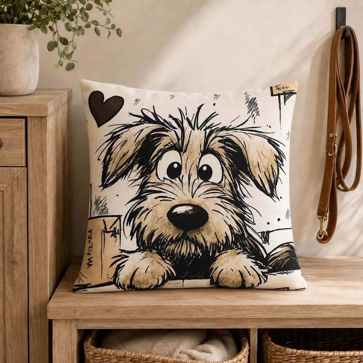 Scruffy Pals Collection Kussenhoes 45 x 45 cm