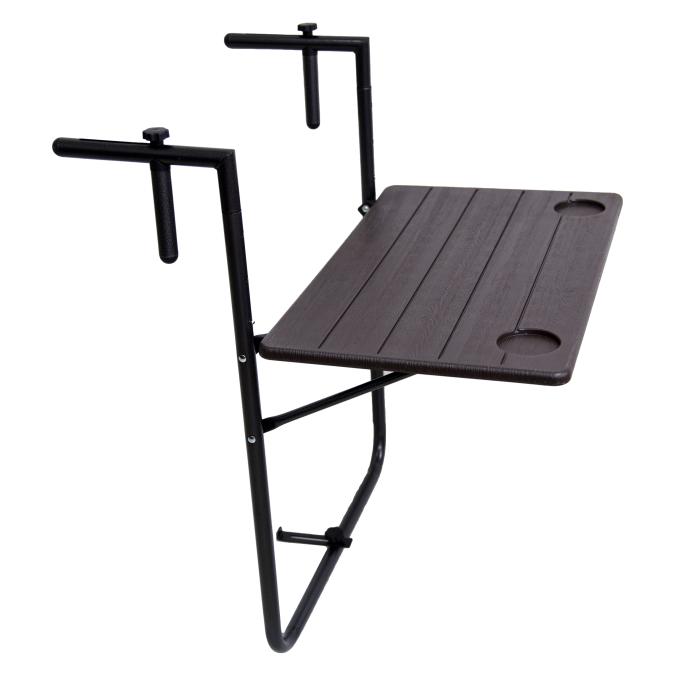 Garden Pleasure Tabora Balkonhängetisch Kunststoff coffee 60,0 x 60,0 x 73,0 - 83,5 cm (60 x 60 x 73 cm) (304731)