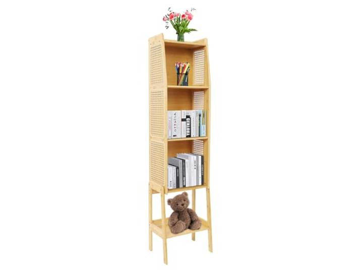 StockBurger Bücher Regal, 5 Ebenen, 50 kg, 36,5 x 26,5 x 143,5 cm Regal klein, Storage Shelves, 5 Ebenen mit erhöhten Kanten, für Bücher und Deko