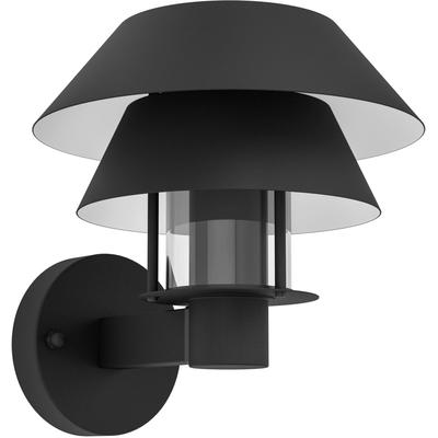 EGLO Wandleuchte "Chiappera Wandlampe, Außenbeleuchtung, Außenlampe, Metall, E27, IP44", schwarz, 1, H: 22,5cm, 1 Stk., Leuchten, Wand-/Deckenleuchte - L22 x H22,5 x AL24,5 cm - schwarz, weiß, Wandleuchte