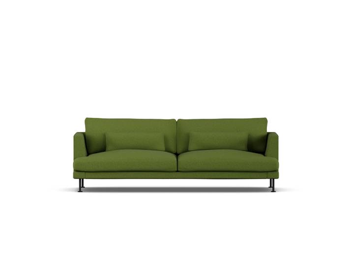 1898 Bredhult Sofa Luiza Green 3975-Schwarzer Stahl, 3-sitzig