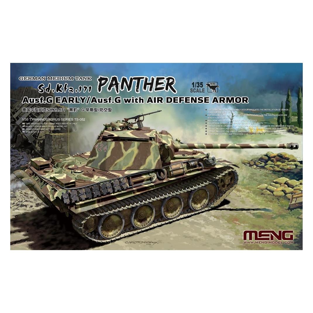 Meng-Model German Medium Tank Sd.Kfz.171 Panther Ausf.G Early/Ausf.G w. Air Defense Armor (TS-052)