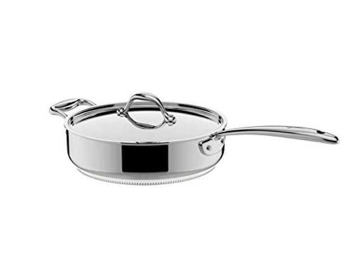 Lagostina ACCADEMIA Lagofusion Schmorpfanne mit Deckel, 26 cm (3,3 l), Edelstahl 18/10, für alle Herde, auch Induktionsherde, robuster genieteter Griff, Italien, 011116032026