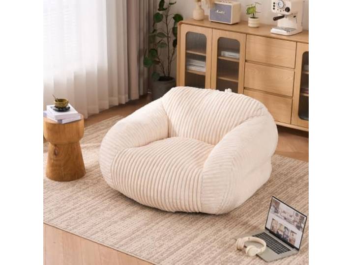 LOBO OFFICE Sitzsack Cord mit Armlehnen,weiche Schaumfüllung für Wohnzimmer Formstabile Hochwertschaumfüllung, gemütliche Armlehnen, pflegeleichter glatter Stoff, vielseitig einsetzbar, modernes 3D Des