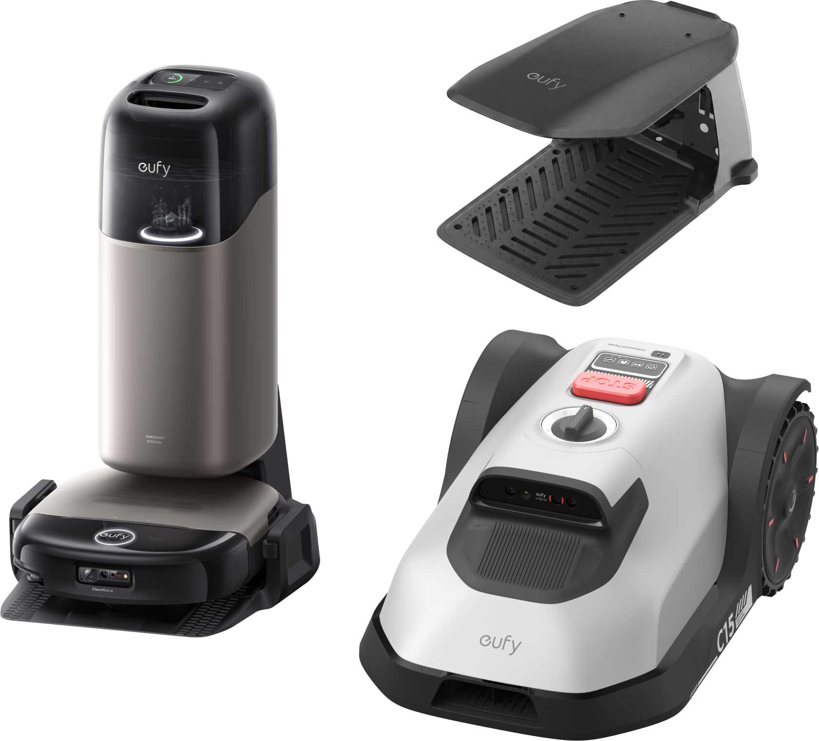 Anker eufy Mähroboter C15 und Anker eufy Saug- und Wischroboter HydroJet S2