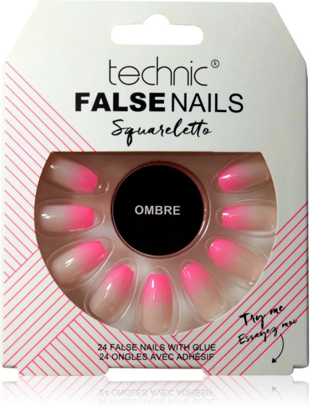 Technic Cosmetics False Nails Squareletto false nails Ombre 24 pc