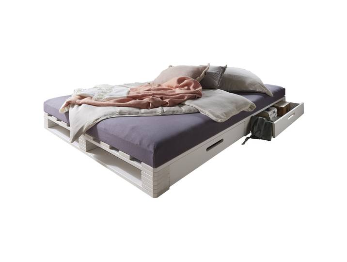 Bett Flynn Weiss Kiefer 140 x 200 cm
