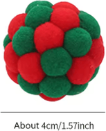 Inspire Picks Handmade Colorful Bell Ball Cat Toy With Elastic Bounce Action red Color