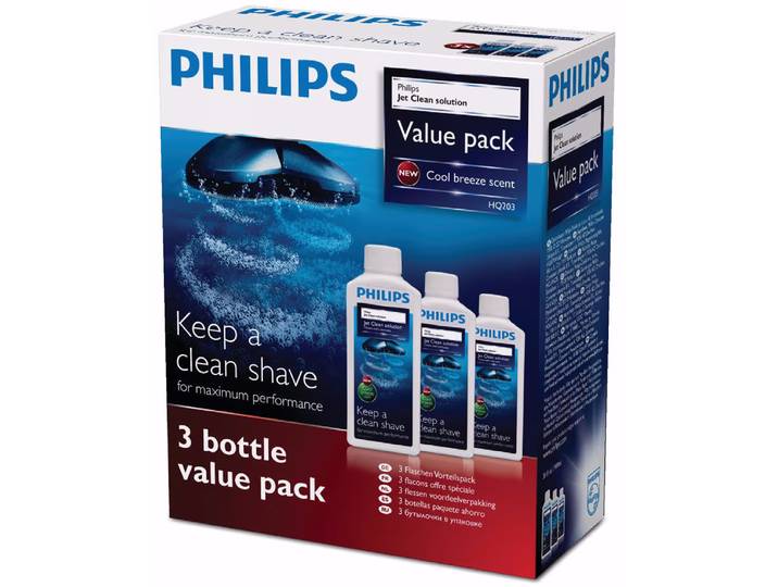 Philips HQ 203 JetClean 3 Stk. Reinigungsflüssigkeit – Rasiergerät Zubehör/Epiliergerät Zubehör – weiss