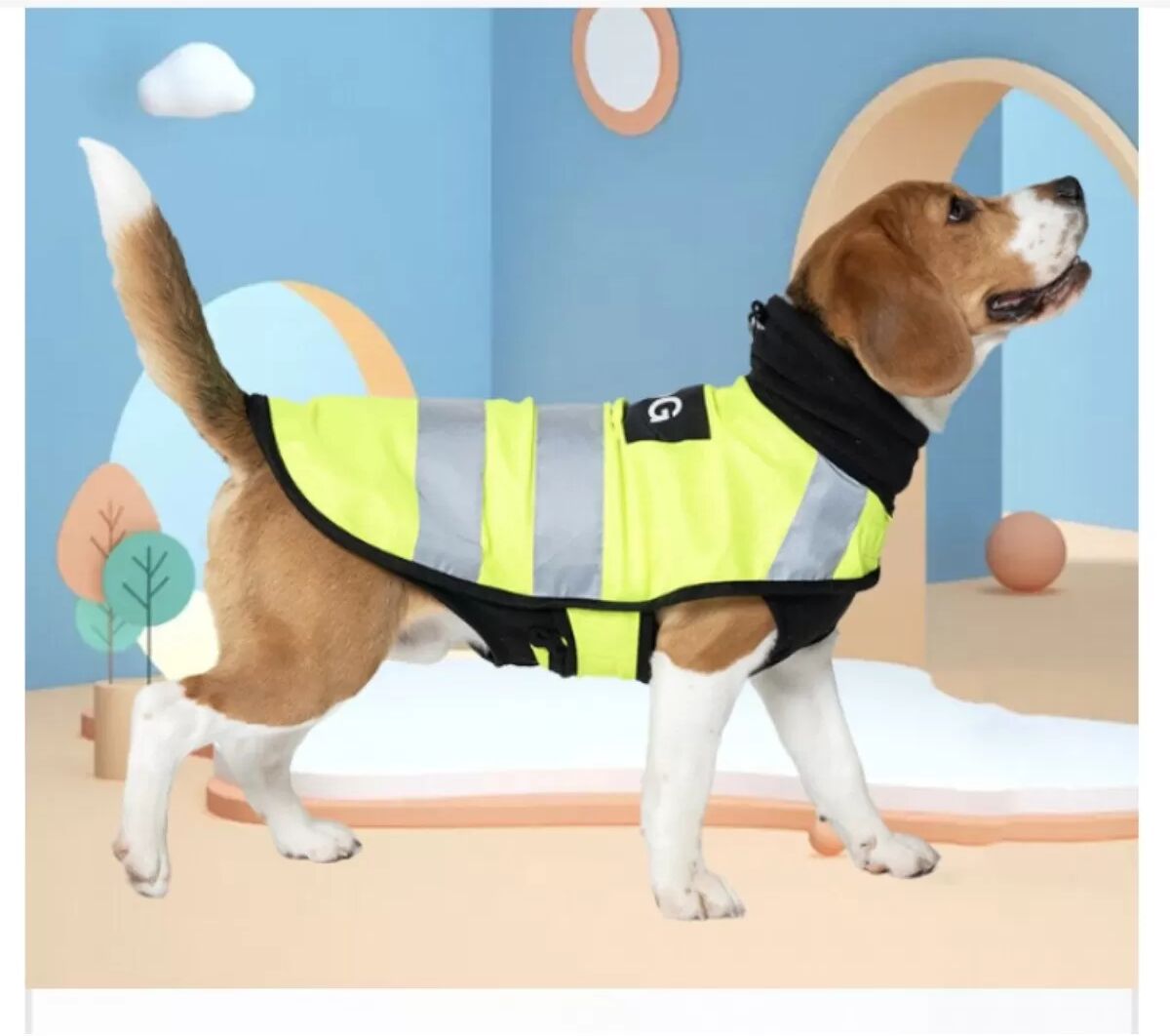 INF Reflektierende Sicherheitsweste für Haustiere - hochsichtbare Polyester Hund & Katze Weste, Anti-Loss, Ganzjahres L Gelb