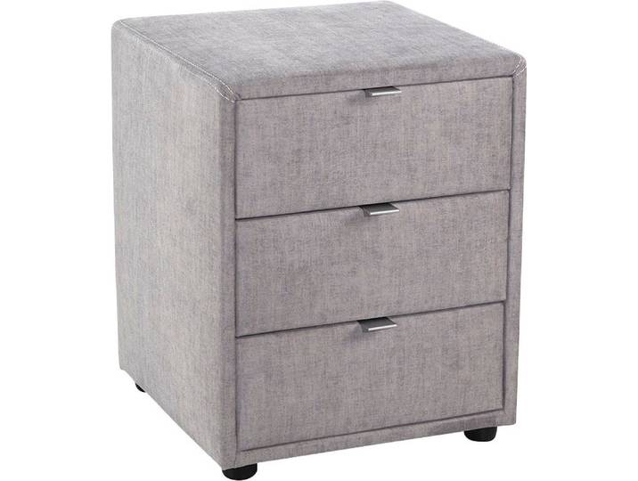 Nachtkonsole JOCKENHÖFER GRUPPE LORE, Nachttisch mit 3 Schubladen, Breite: 42,5cm , grau (grau 423, 19), H:53cm T:45cm, Sideboards, Nachtkonsole, große Stoff- und Farbauswahl
