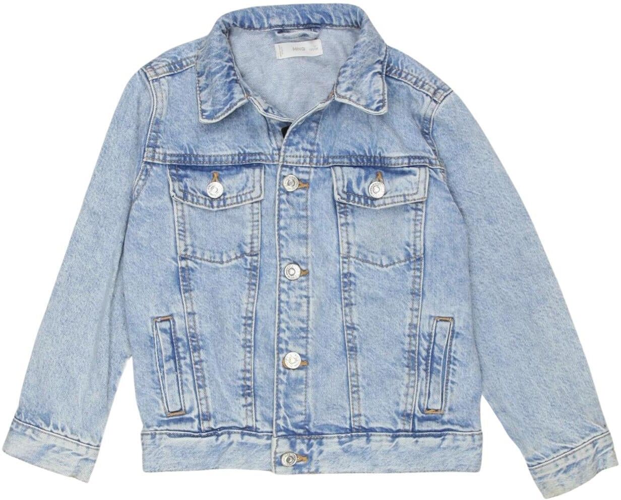Mango Jungen Jacke oder Mantel, Hellblau, Gr. EU 122, Baumwolle - Second Hand
