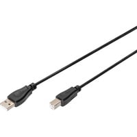 USB 2.0 Anschlusskabel USB-A (Stecker) > USB-B (Stecker) schwarz, 1,8 Meter