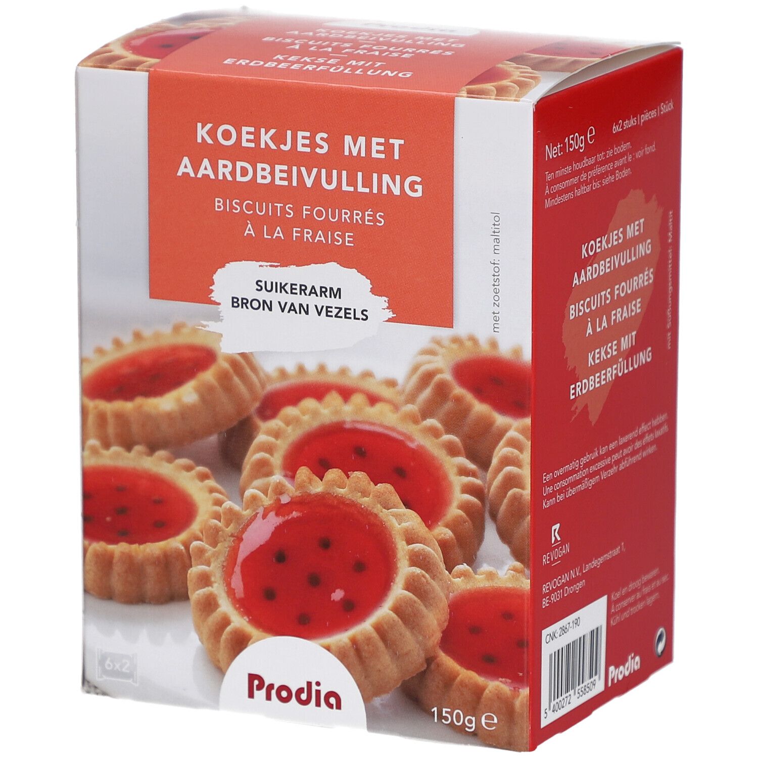 Prodia Koekjes Met Aardbeivulling 150 g Kekse