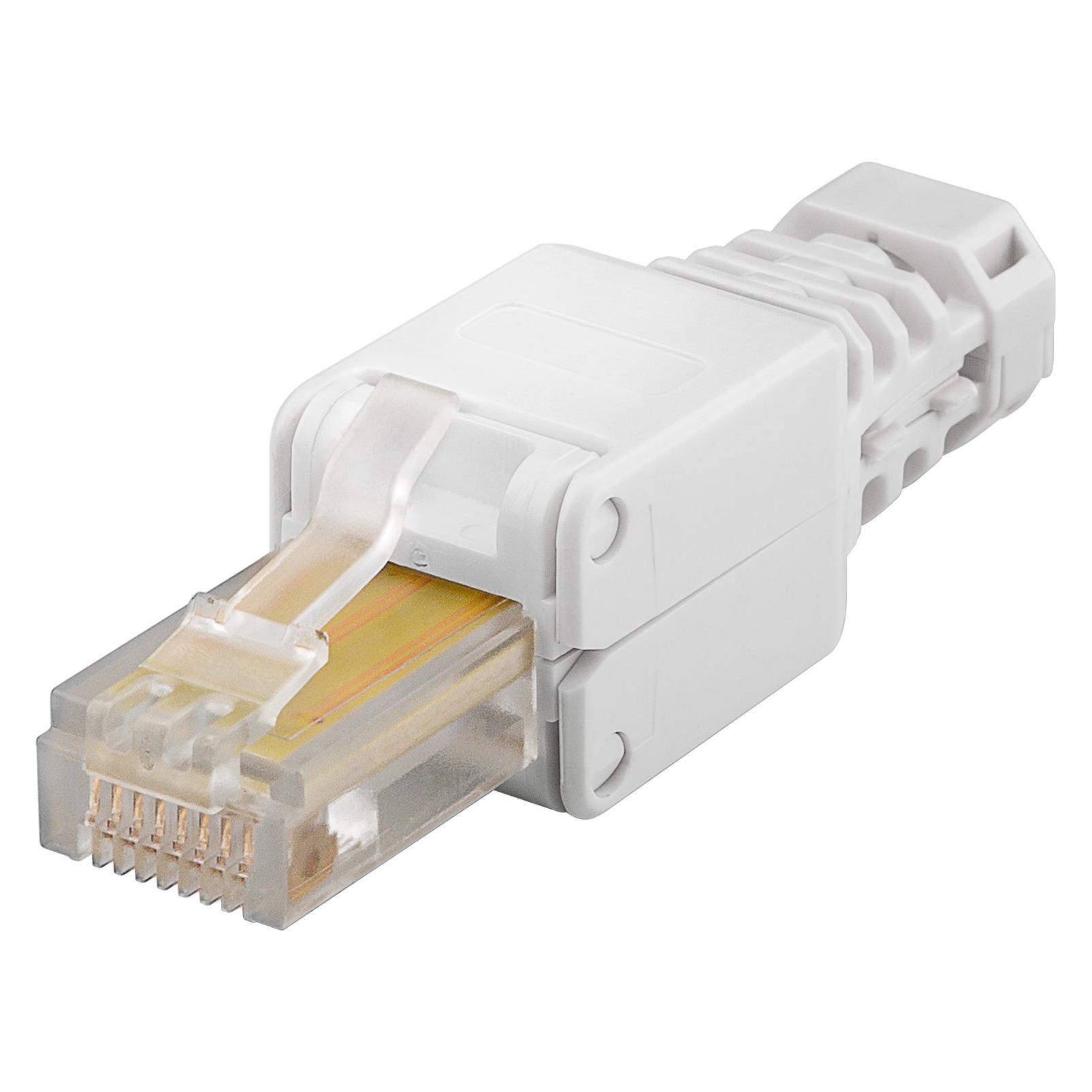 Goobay Werkzeugfreier RJ45 Stecker CAT 5e UTP ungeschirmt (Netzwerkkabel Stecker) (68859)