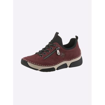 Sneaker RIEKER, Damen, Gr. 38, rot (bordeaux), Lederimitat, Schuhe Sneaker