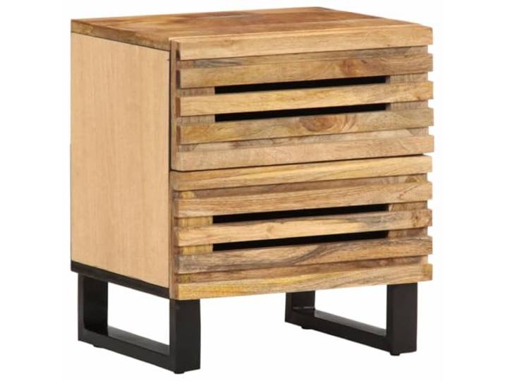 PUGYNBK Nachttische, 2 Stück, Massivholz, Griff, 40 x 34 x 46 cm Industrieller Stil, 2 Schubladen, stabile Beine, rustikale Dekoration