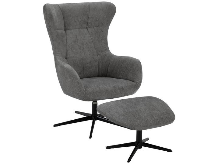 Welnova Relaxsesselset, Grau, Metall, 73x107x80 cm, Stoffauswahl, Lederauswahl, Fussart wählbar, erweiterbar (Typenauswahl), Wohnzimmer, Sessel, Relaxsessel