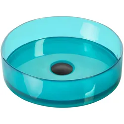 AUFSATZWASCHBECKEN Türkis 36 cm Mineralwerkstoff Tolosa