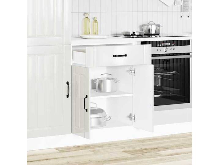 SWEETY - Meuble de cuisine/Armoire de cuisine Lucca - pas chere - blanc brillant bois ingénierie LL981