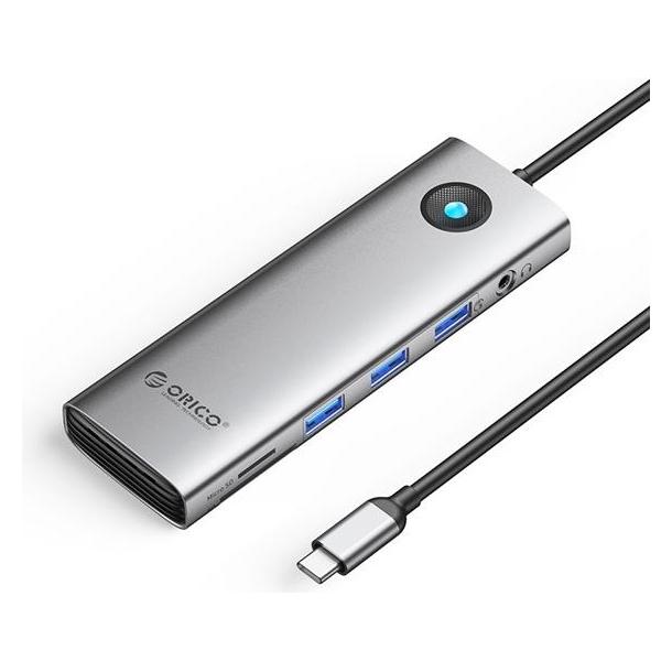 Orico Type-C 10in1 HUB Multifunction Docking Station (grey) (USB-C, 10 Ports) (PW11-10P-GY-EP)