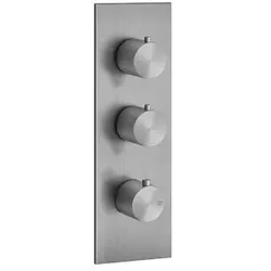 Gessi316 Fertigmontage-Set Unterputz-Thermostat, vertikalen Montage, 2 separate Wege, eine Rosette, 54514299, Farbe: Schwarz XL