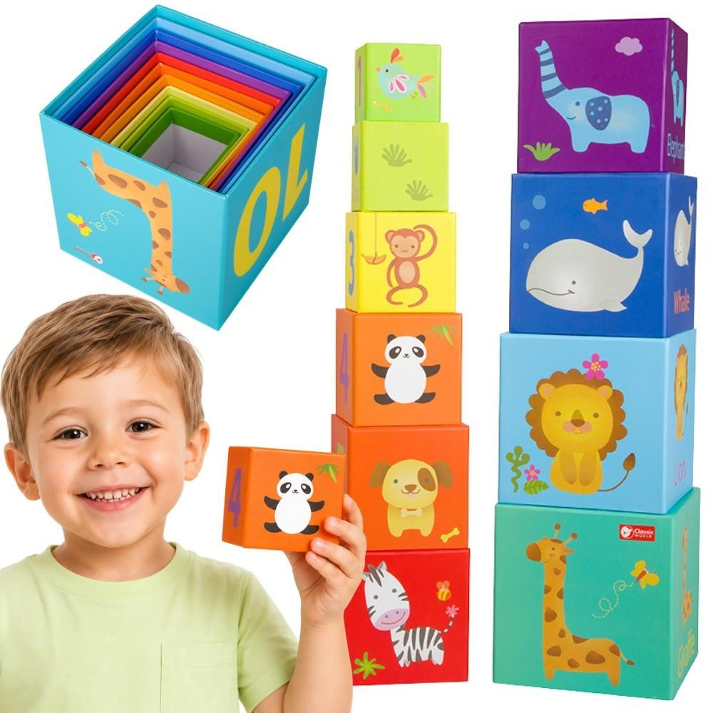 Classic World Magic Box Blokken Puzzel Torendoos Educatief Speelgoed