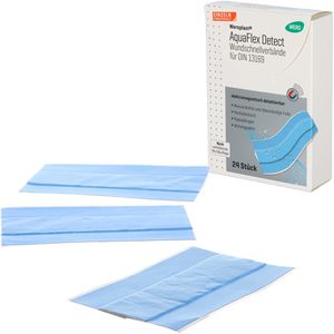 Wero Pflaster AquaFlex Detect Wundverband 24 Stück, wasserdicht, detektierbar, sensitiv, 10 x 6cm