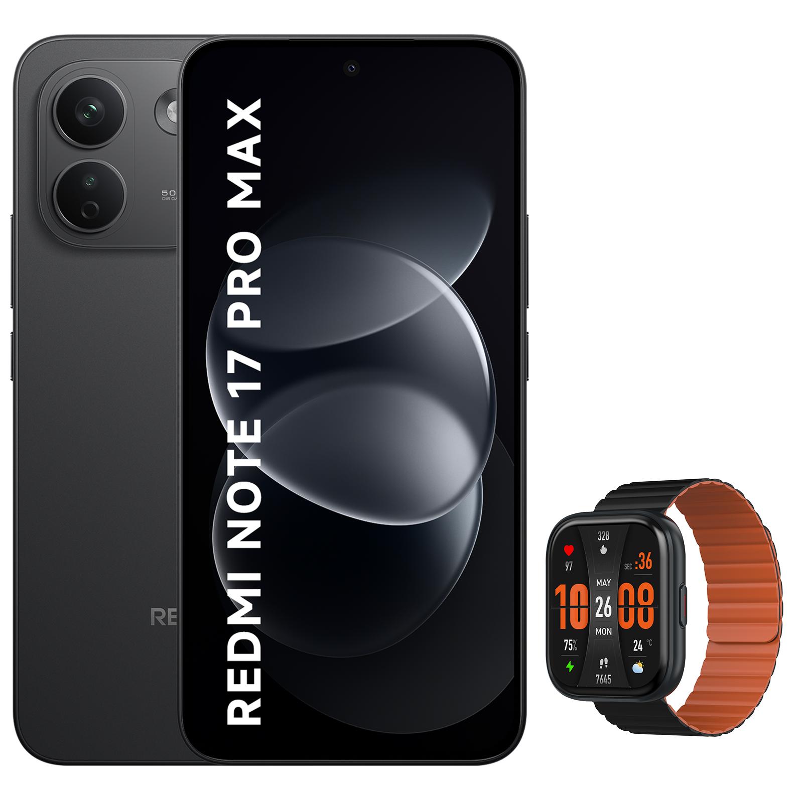 XIAOMI REDMI Note 17 Pro Max 5G 8/512GB Smartphone Schwarz mit Smartwatch