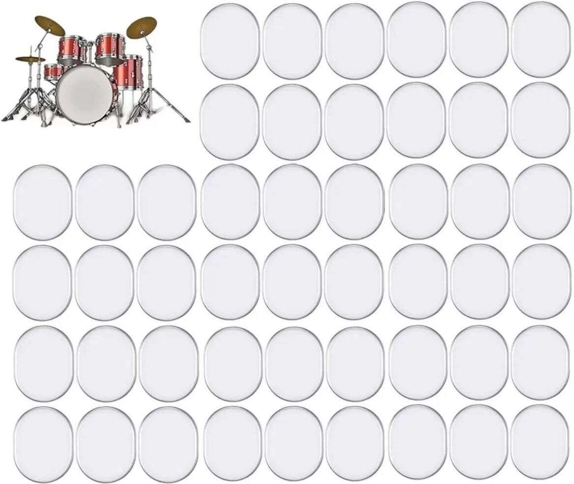 INF 48 Stück Drum Mute Pads, Weiche Silikon Dämpfer zur Klangkontrolle Transparent