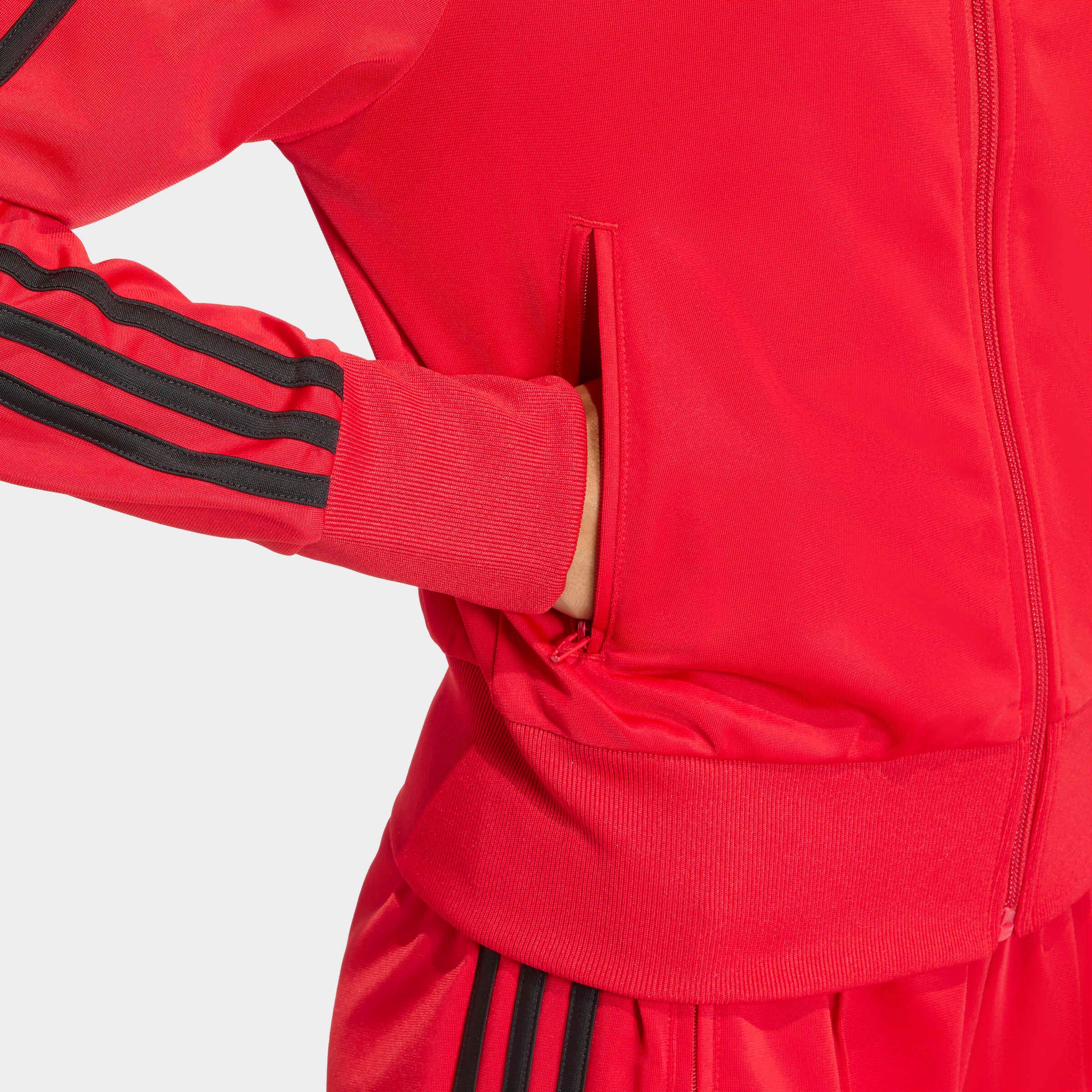 Trainingsjacke ADIDAS ORIGINALS "FB CLASSIC TT_", Damen, Gr. S, rot (betsca, schwarz), Obermaterial: 100% Polyester, Jacken Trainingsjacke, FIREBIRD, reguläre Passform betsca, schwarz S
