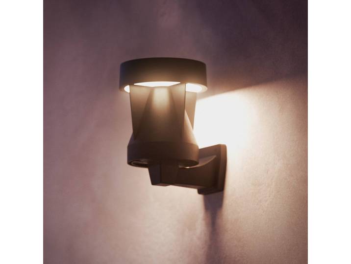 Philips LED-Solar-Außenwandleuchte Avery, schwarz, IP44 Avery, schwarz, Kunststoff