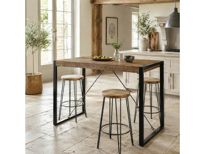 Table Haute Bois Métal À Tendeurs 140 Cm Kargo