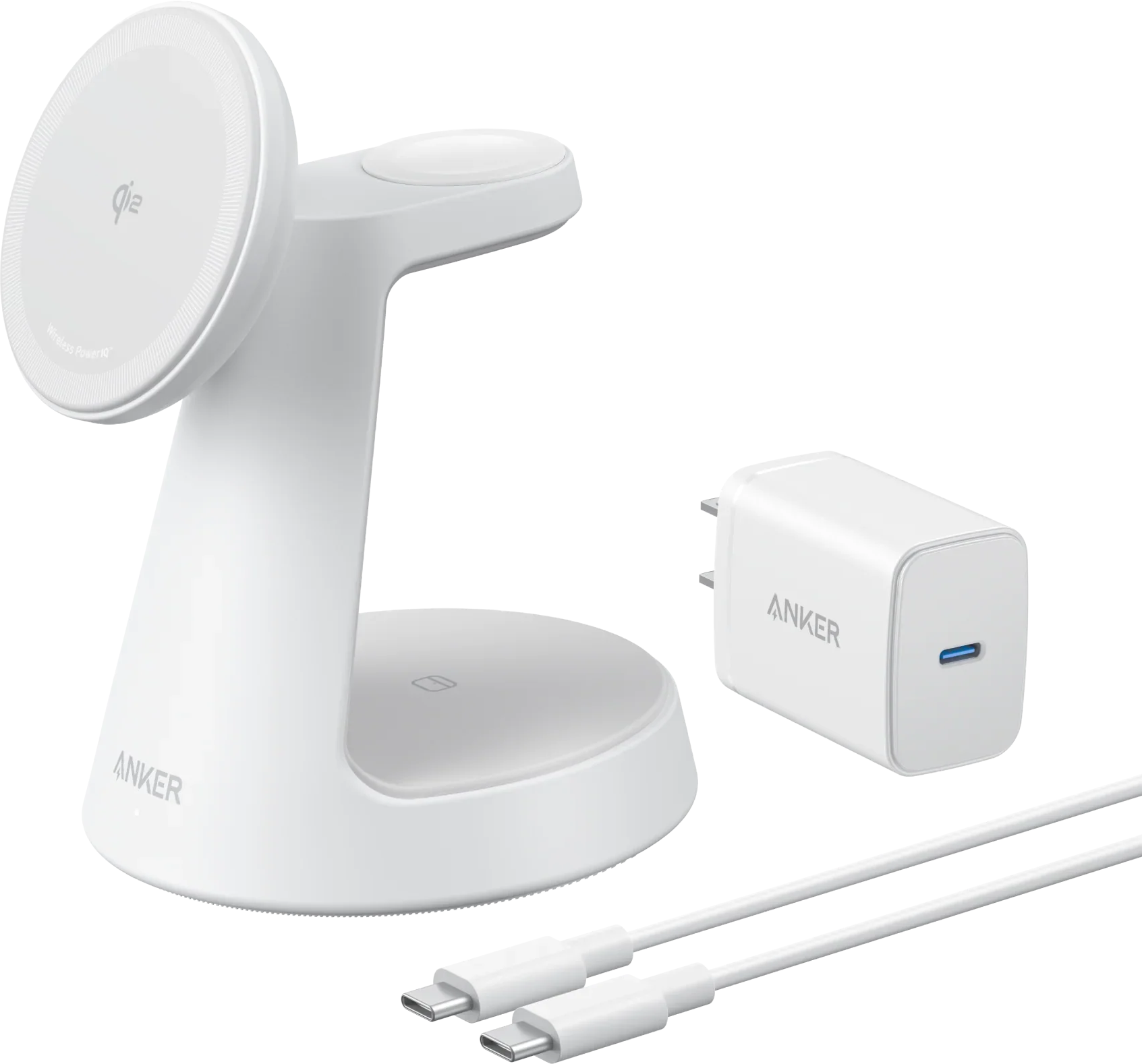Anker Kabellose Ladestation  (3-in-1, Magnetischer Ständer) Schwarz