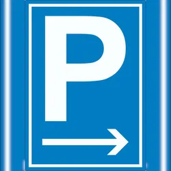 HB-Druck Parkplatz Aufkleber mit Pfeil nach rechts A1 (594x841mm)