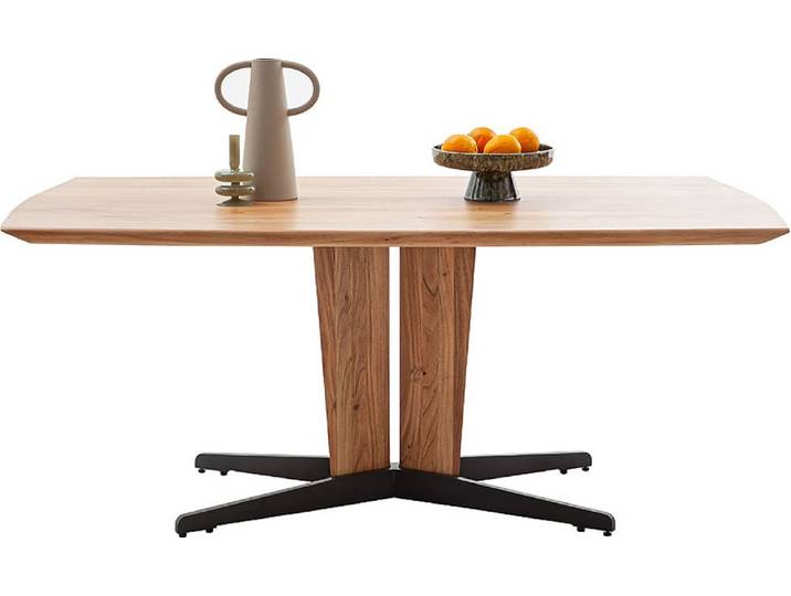 Esstisch MCA LIVING Creston Esstisch , beige (naturfarben, naturfarben, schwarz, naturfarben), B:180cm H:77cm T:100cm, Akazie massiv natur lackiert, Tische, Esstisch