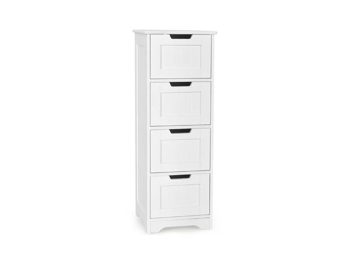 GIANTEX Commode à 4 Tiroirs- Meuble de Salle de Bain- Armoire de Rangement Moderne- Chambre Salon Cuisine- 30x30x83cm- Blanc