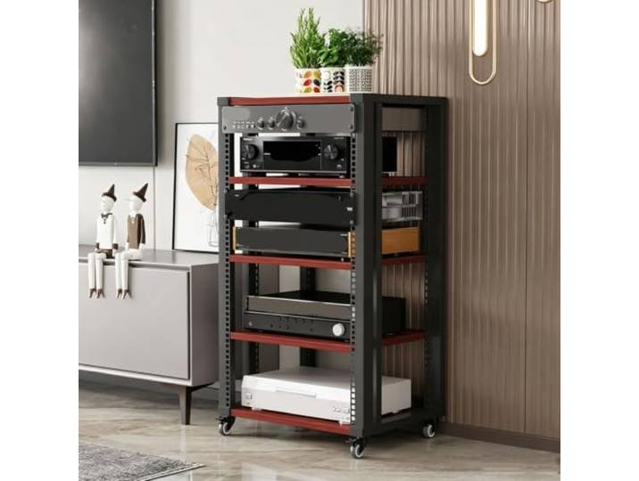 ZSCNYHMT Audio Rack, Verstellbares Mehrstöckiges Regal Audioausrüstung Flexible regalaufteilung, verstärkter rahmen, aufbewahrung für verstärker, receiver und mediengeräte