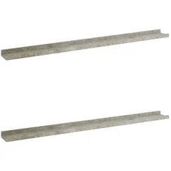 vidaXL Wandregale 2 Stk. Betongrau 100x9x3 cm