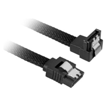 Sharkoon Shark Sata III Kabel 90° sleeve bk 0,30m (30 cm, SATA III) (4044951016440)
