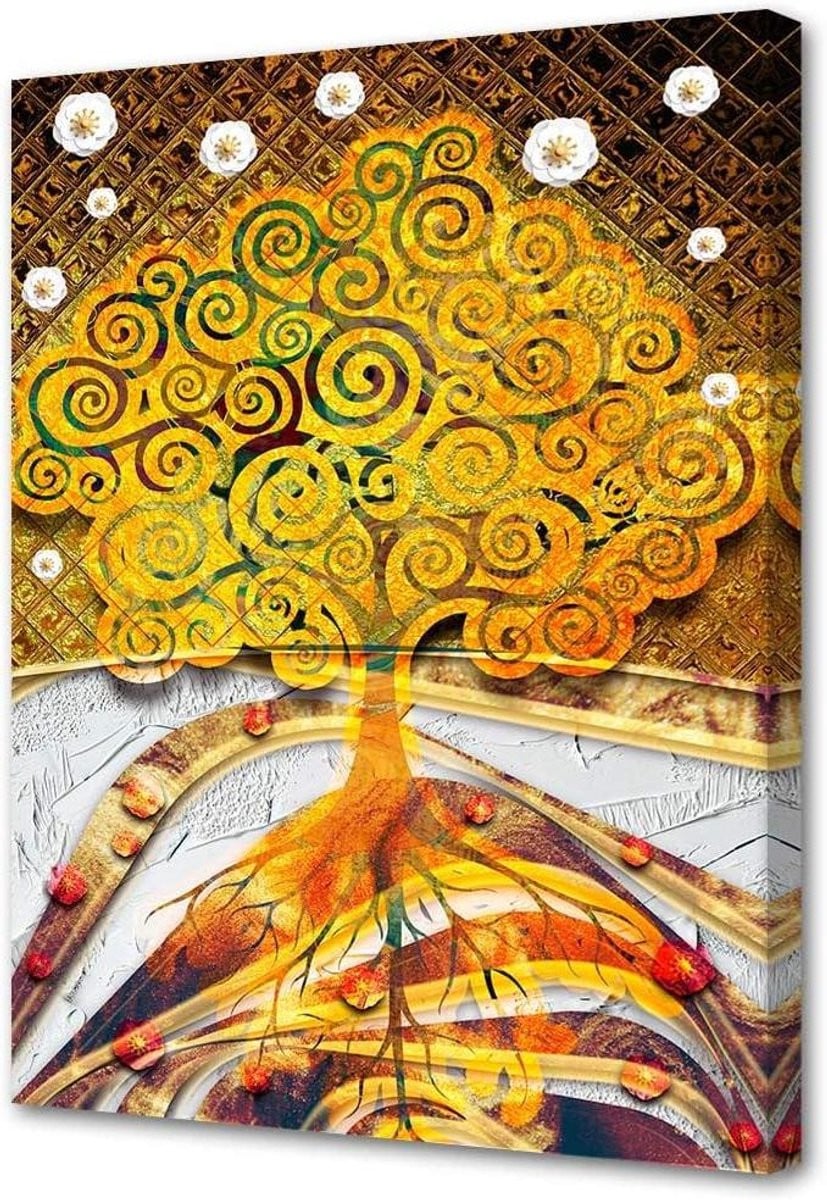 Geel Metalen Wanddecoratie Grafisch Decoratief Bord 40 x 60 cm