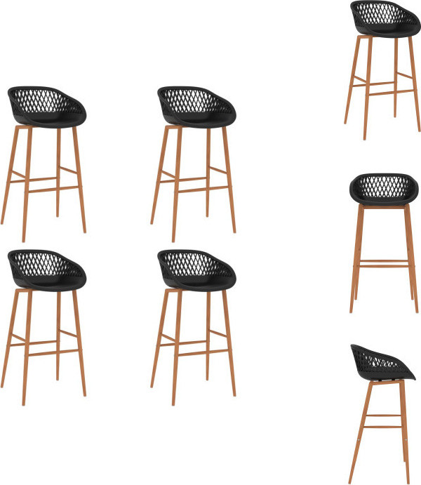 vidaXL Set van 4 Barkrukken - Zwart