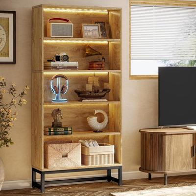 YUZHOU 70.8 inches Bookcase Bookshelf with 5 Tier Shelves