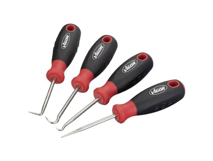 Vigor Mini haakset V4663 ∙ Totale lengte: 130 mm ∙ Aantal gereedschappen: 4