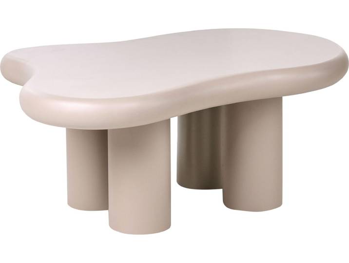 BELIANI Couchtisch Taupe aus MDF und PVC 100 x 70 x 40 cm Asymmetrische Form Modernes Design Minimalistisch für Wohnzimmer