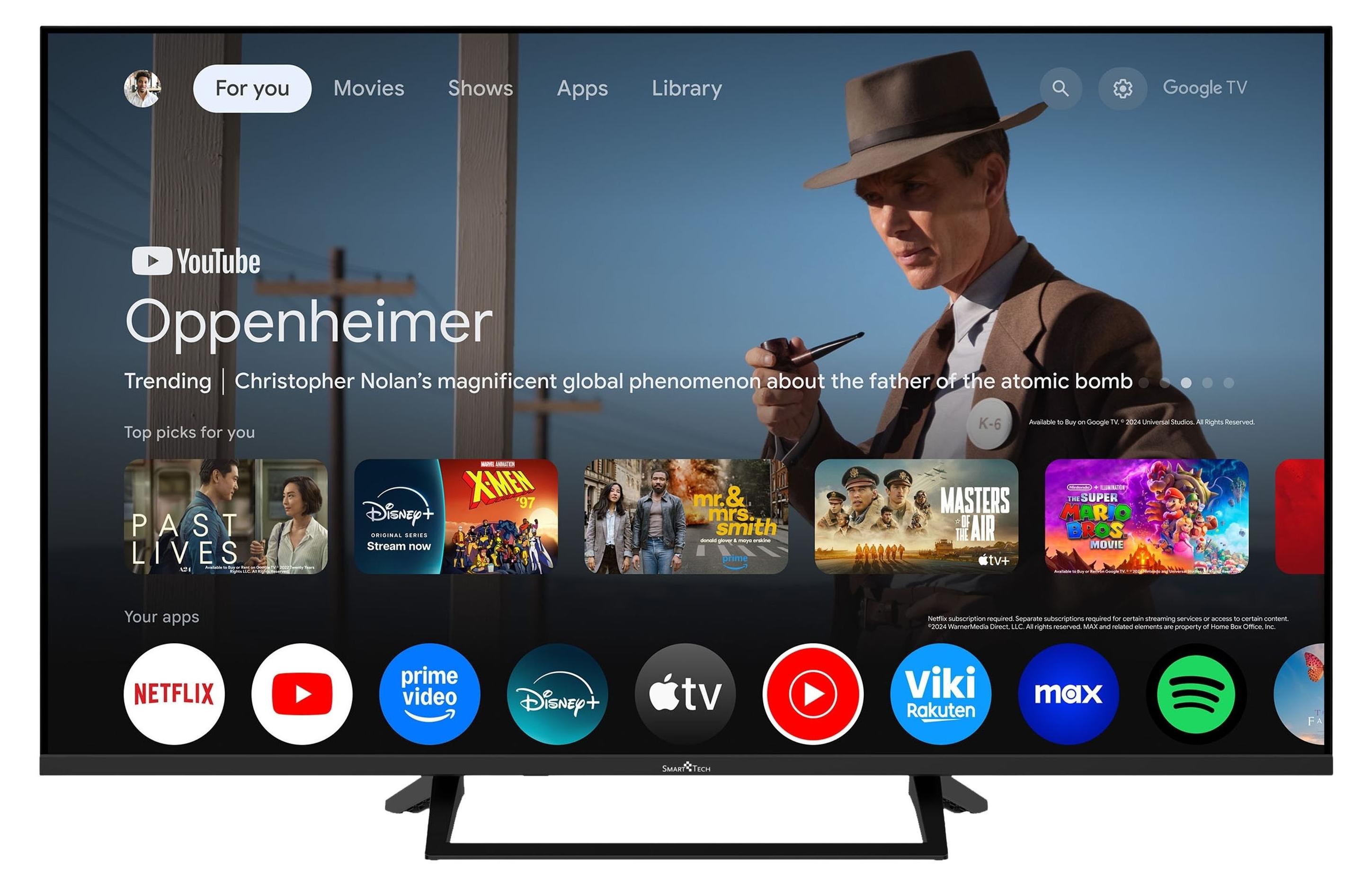 Smart-Tech 43QG06V, 109,2 cm (43"), 3840 x 2160 Pixel, QLED, Smart-TV, WLAN, Schwarz