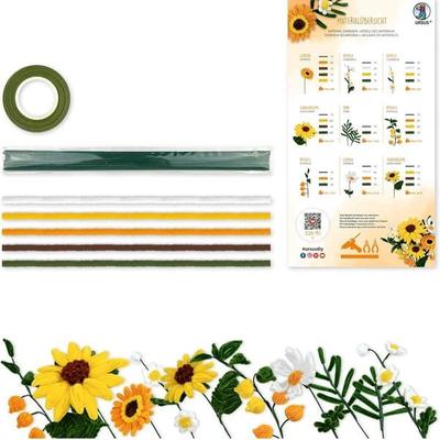 URSUS Erwachsenen-Bastelsets DIY-Set Chenilledraht Blumen Gelb